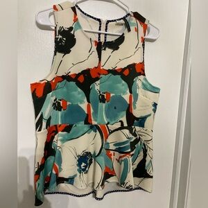 Anthropologie akemi + kin sleeveless peplum floral top size large